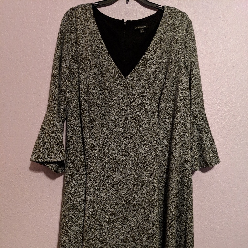 Knee-length, bell sleeve dress